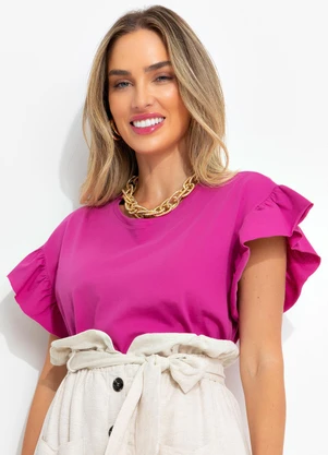 Bimini - Blusa Magenta em Malha de Algodão - BIMINI