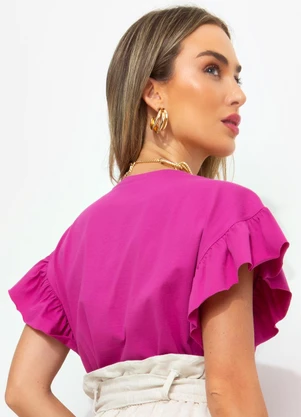 Bimini - Blusa Magenta em Malha de Algodão - BIMINI