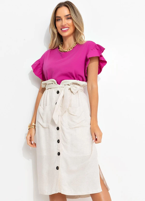 Bimini - Blusa Magenta em Malha de Algodão 6