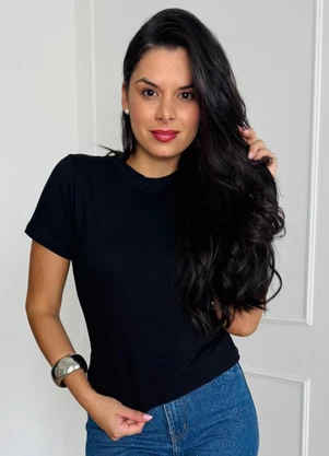 Doce Tom - Blusa Malha Básica Preto - DOCE TOM
