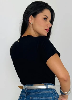 Doce Tom - Blusa Malha Básica Preto - DOCE TOM