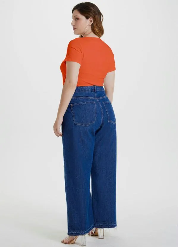 Lunender Mais Mulher - Blusa Malha Canelado Tracy Laranja 4