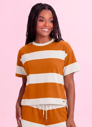 Angel - Blusa Malha Piquet Marrom - ANGEL