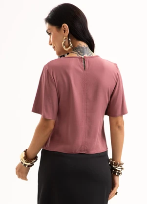 Cativa - Blusa Manga Ampla em Tecido Texturizado Vermelho - CATIVA