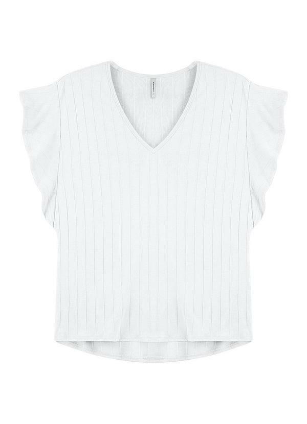 Rezzato - Blusa Manga Babado Adulto Feminino Branco
