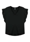 Outlet - Blusa Manga Babado Adulto Feminino Azul - variação: Preto