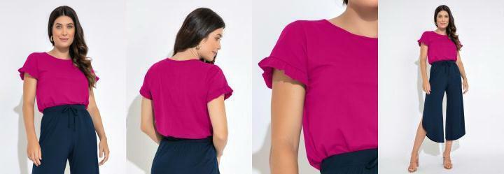 Blusa Manga Babados Pink