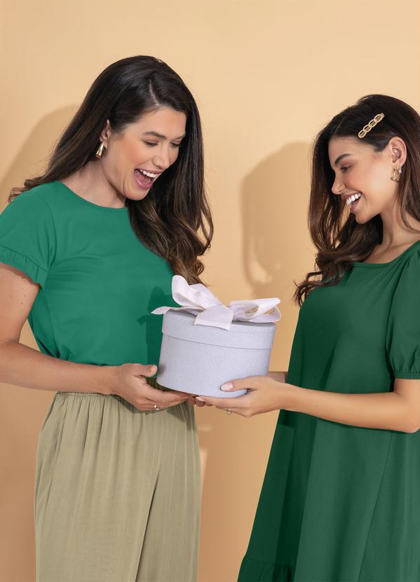 bonprix - Blusa Manga Babados Verde 5