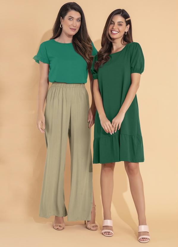 bonprix - Blusa Manga Babados Verde 6