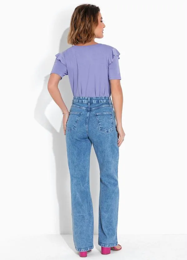 Queima Estoque - Blusa Manga com Babados Lilás 5