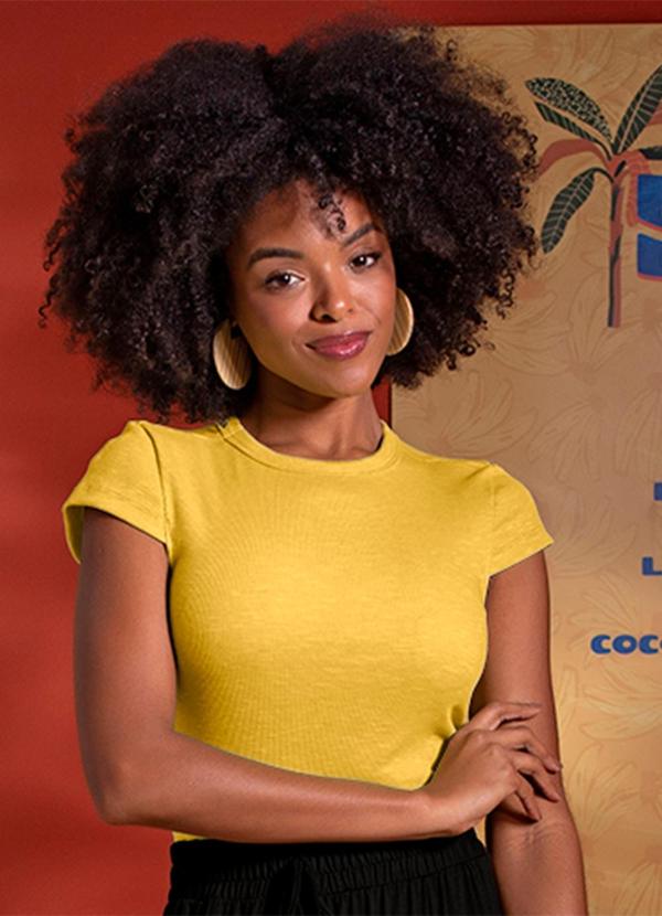 Use Modo - Blusa Manga Copinho Amarelo