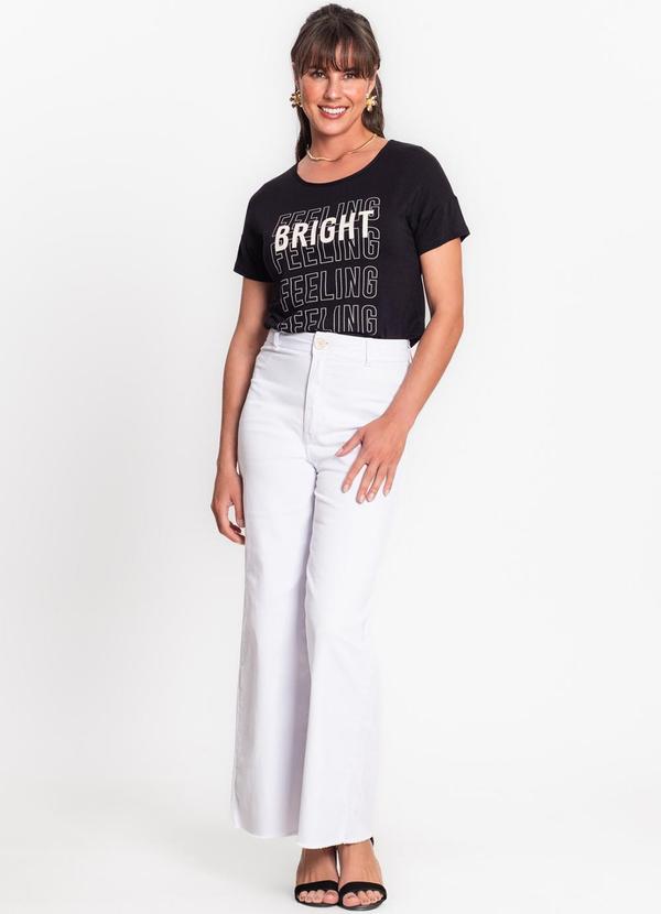 Rovitex - Blusa Manga Curta Básica em Viscotorcion Preto 3