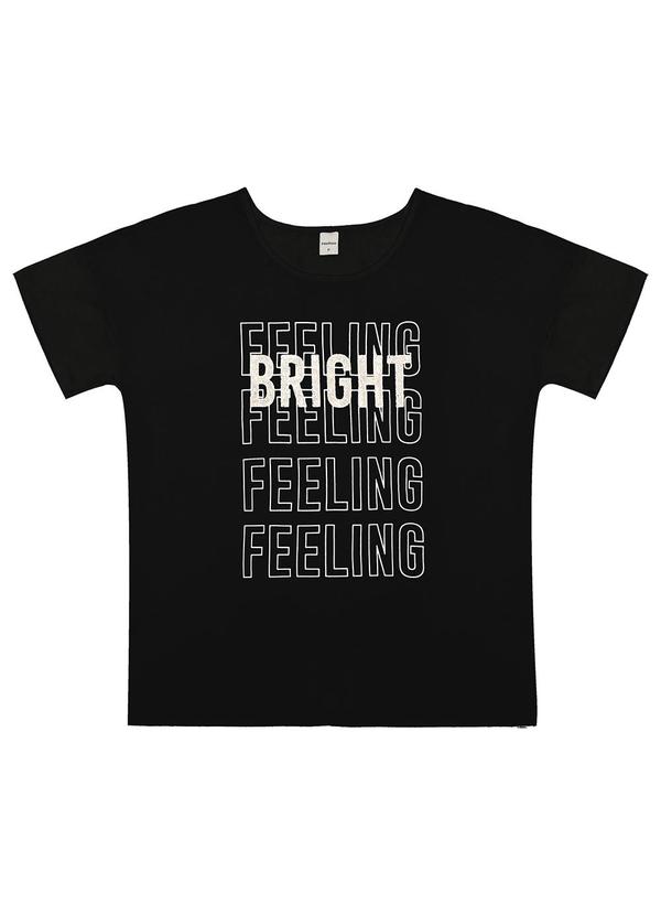 Rovitex - Blusa Manga Curta Básica em Viscotorcion Preto 4