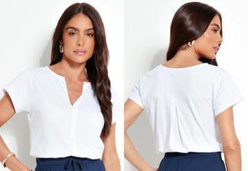 Blusa Manga Curta Branca
