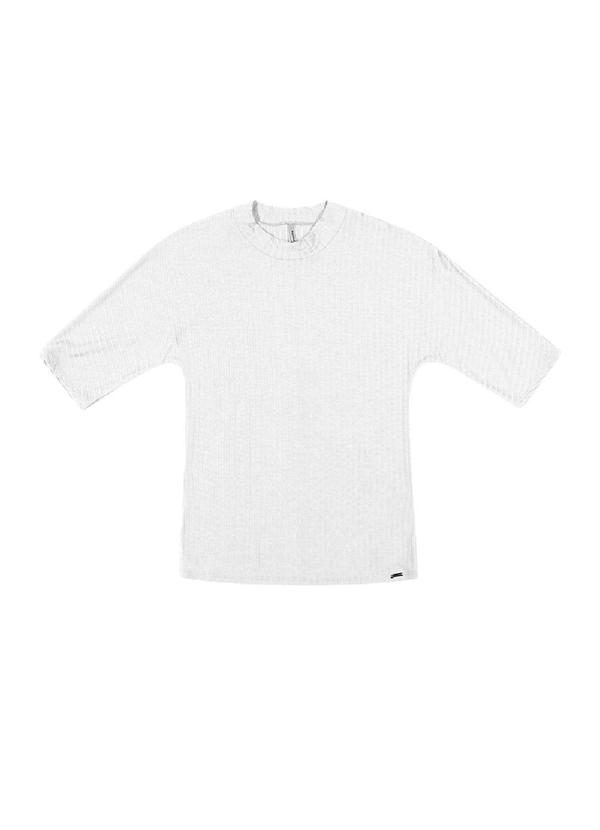 Rezzato - Blusa Manga Curta Canelada Feminino Branco 3