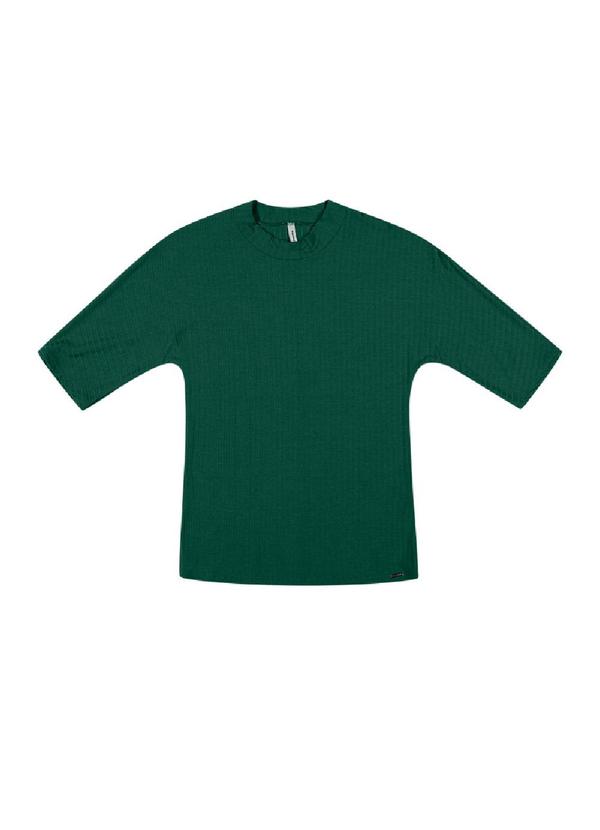 Rezzato - Blusa Manga Curta Canelada Feminino Verde