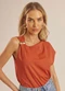 Doce Trama - Blusa Manga Curta com Aplique Orgânico Laranja - variação: Laranja