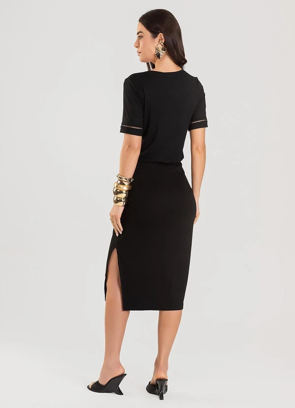 Dianna - Blusa Manga Curta com Entremeio Preto 5