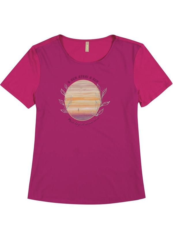 Cativa - Blusa Manga Curta com Estampa Roxo