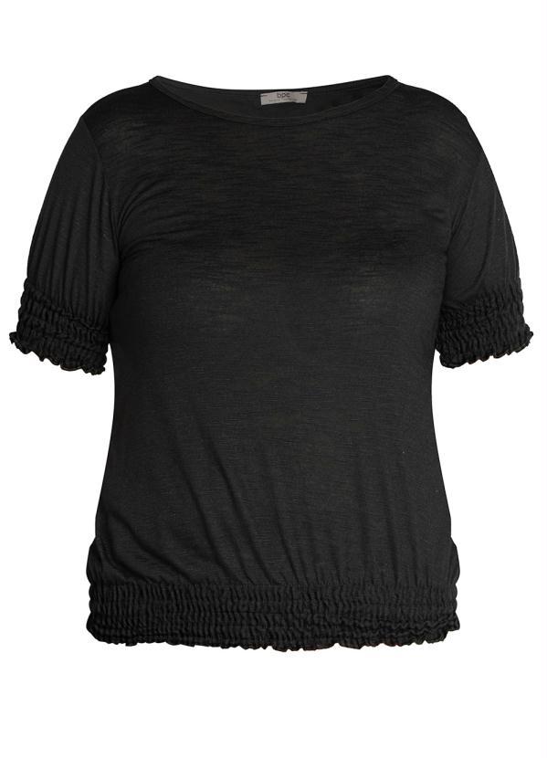 Outlet - Blusa Manga Curta com Lastex Preta 2