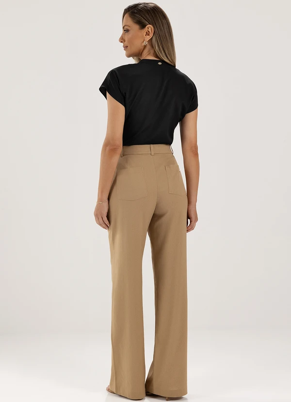 Principessa - Blusa Manga Curta com Pregas em Crepe Preto Neia 4