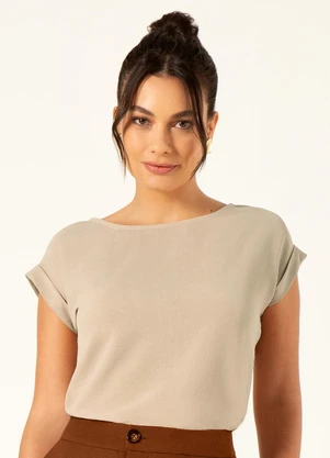 Principessa - Blusa Manga Curta com Punhos Mocha Mousse Helen - PRINCIPESSA