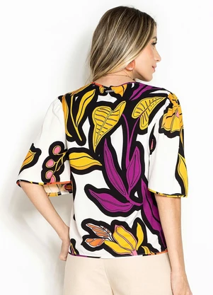 Forum - Blusa Manga Curta de Viscose Branco - FORUM