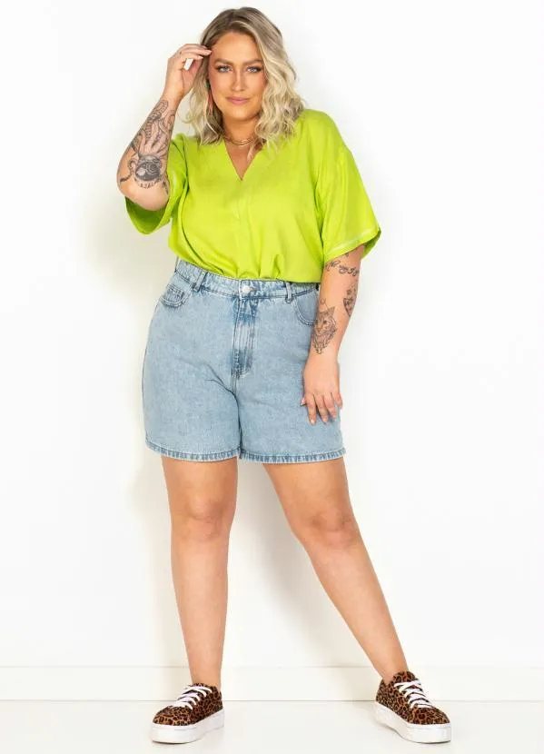 Colcci - Blusa Manga Curta de Viscose Verde 8