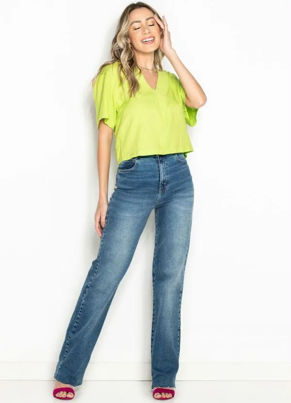 Colcci - Blusa Manga Curta de Viscose Verde 9