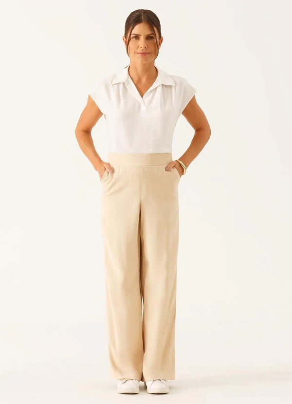 Principessa - Blusa Manga Curta Decote V Viviani Off White 5