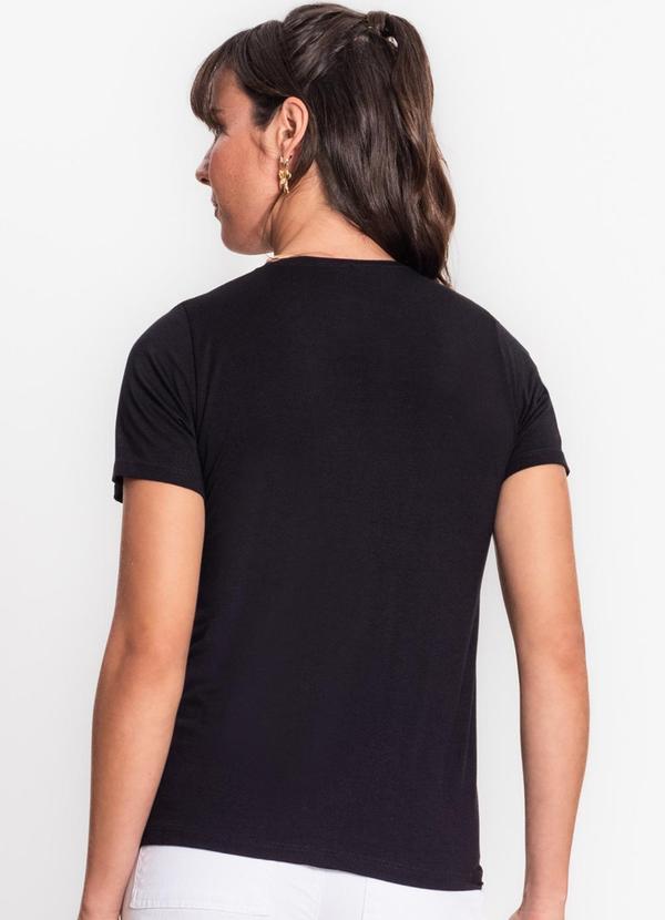 Rovitex - Blusa Manga Curta e Decote Redondo Preto 2