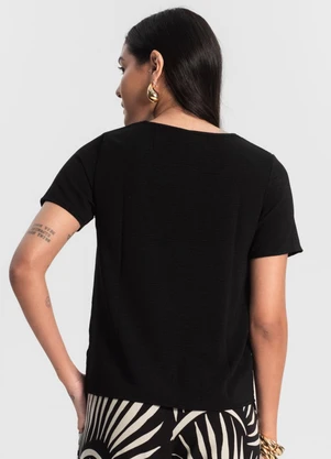 Rovitex - Blusa Manga Curta em Air Flow Preto - ROVITEX