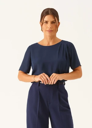 Principessa - Blusa Manga Curta em Crepe Marta Marinho - PRINCIPESSA