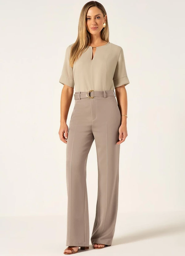 Principessa - Blusa Manga Curta em Crepe Nude Nadir 2