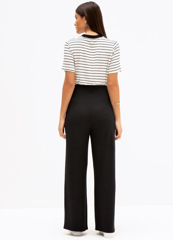 Principessa - Blusa Manga Curta em Malha Listrada Heidi Bege 4