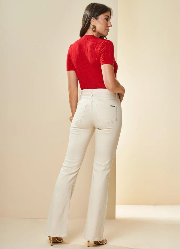 Doce Trama - Blusa Manga Curta em Malha Tricot Vermelho 4