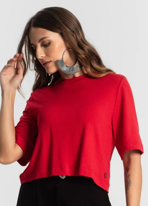 Endless - Blusa Manga Curta em Molecotton Vermelho - ENDLESS