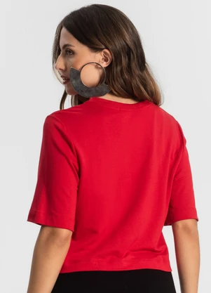 Endless - Blusa Manga Curta em Molecotton Vermelho - ENDLESS