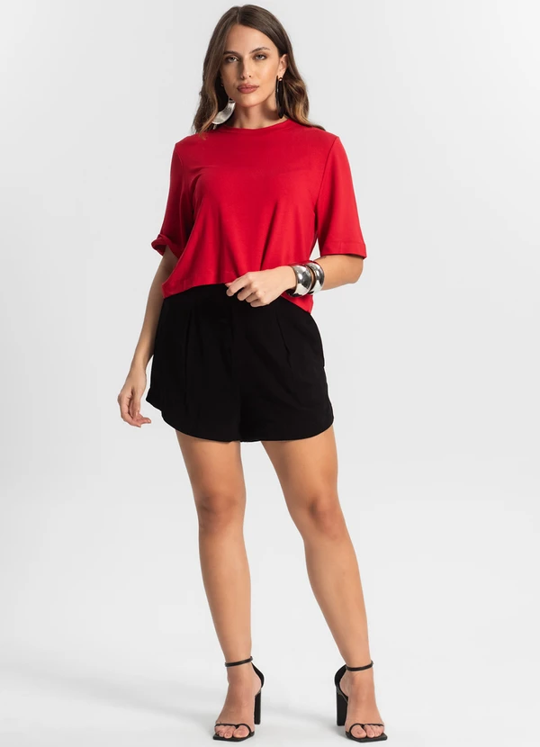 Endless - Blusa Manga Curta em Molecotton Vermelho 3