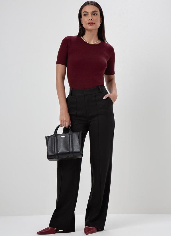 Principessa - Blusa Manga Curta em Tricot Bordô Tainara 3