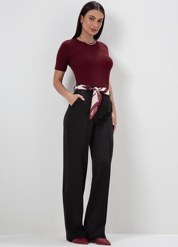 Principessa - Blusa Manga Curta em Tricot Bordô Tainara 5