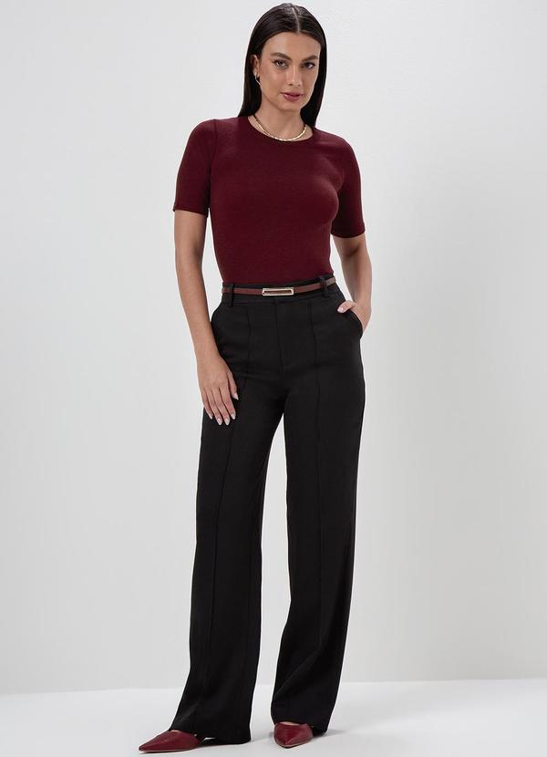 Principessa - Blusa Manga Curta em Tricot Bordô Tainara 6