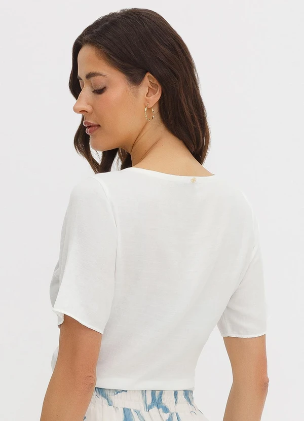 Principessa - Blusa Manga Curta em Viscose Off White Marli 2