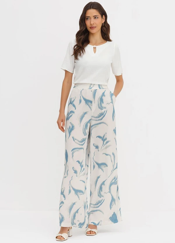 Principessa - Blusa Manga Curta em Viscose Off White Marli 3