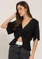 Sofie - Blusa Manga Curta em Viscose Vermelho - variação: Preto