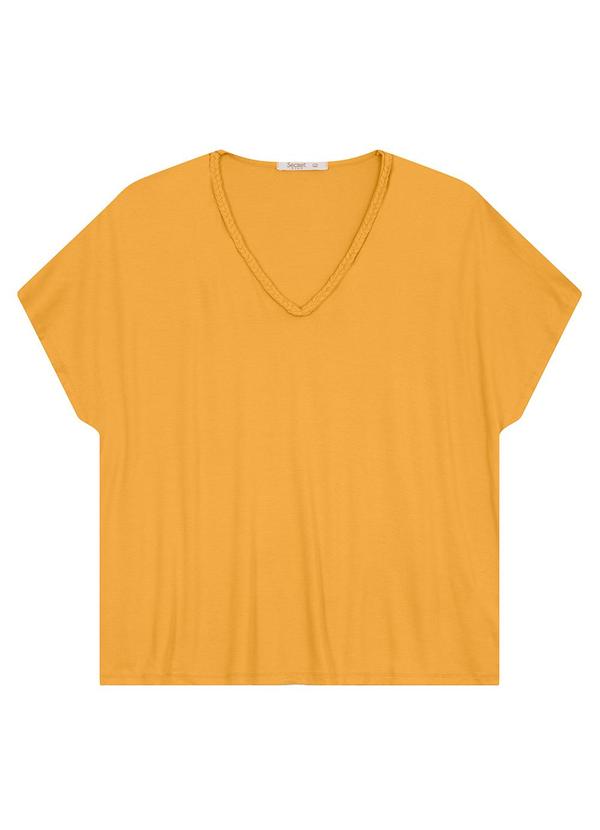 Secret Glam - Blusa Manga Curta em Viscotorcion Amarelo 2