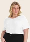 Secret Glam - Blusa Manga Curta em Viscotorcion Branco - variação: Branco