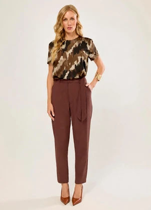 Naguchi - Blusa Manga Curta Estampa Exclusiva Bronze - NAGUCHI