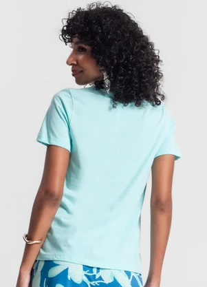 Rovitex - Blusa Manga Curta Feminina Azul - ROVITEX