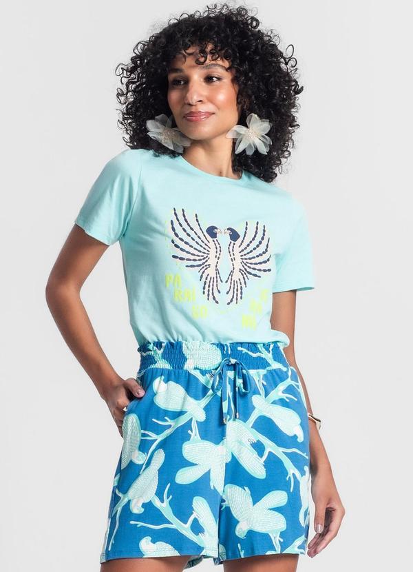 Rovitex - Blusa Manga Curta Feminina Azul 4